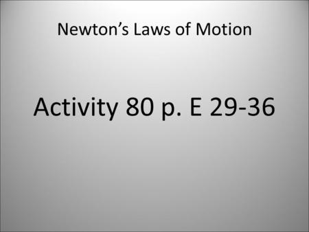 Newton’s Laws of Motion