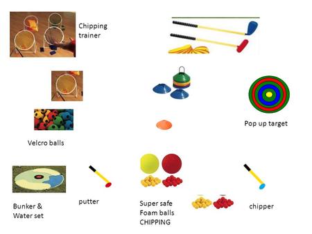 Super safe Foam balls CHIPPING Velcro balls Pop up target Chipping trainer Bunker & Water set chipper putter.