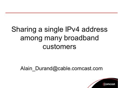 Sharing a single IPv4 address among many broadband customers