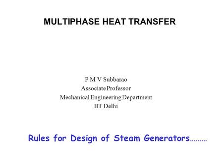 MULTIPHASE HEAT TRANSFER