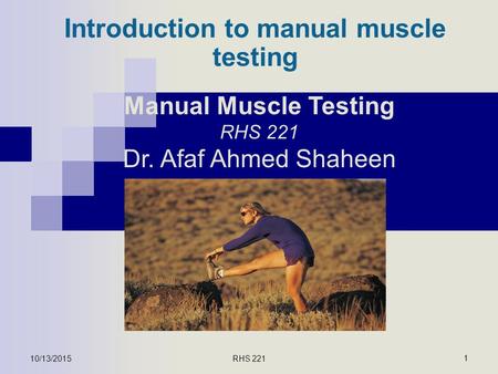 Introduction to manual muscle testing