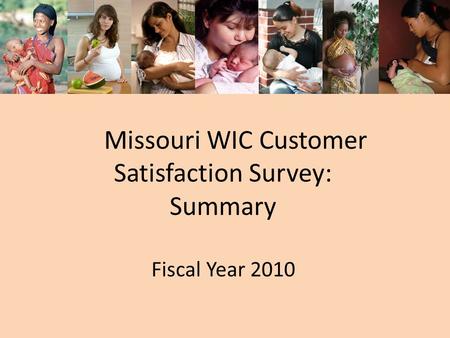 Missouri WIC Customer Satisfaction Survey: Summary Fiscal Year 2010.