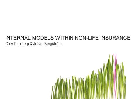 INTERNAL MODELS WITHIN NON-LIFE INSURANCE Olov Dahlberg & Johan Bergström.