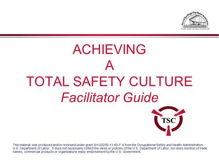 This material was produced and/or reviewed under grant SH-22239-11-60-F-6 from the Occupational Safety and Health Administration, U.S. Department of Labor.