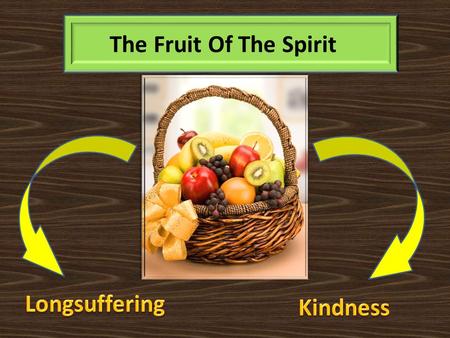 The Fruit Of The Spirit. Character of Love and Grace I Cor. 13:4, Titus 3:4, Eph. 2:7.