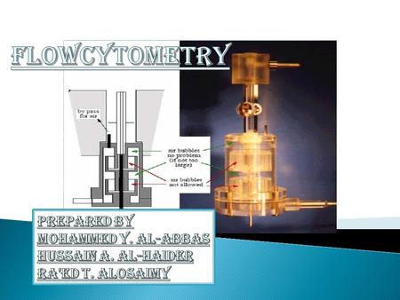  Flow cytometry is a technique for counting, examining, and sorting microscopic particles suspended in a stream of fluid.