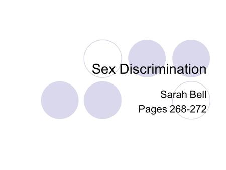 Sex Discrimination Sarah Bell Pages 268-272. Fuhr v. School District of the City of Hazel Park Did not hire woman to coach boy’s varsity basketball Court.