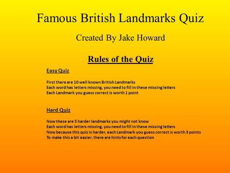 Famous British Landmarks Quiz