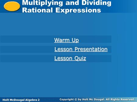 Multiplying and Dividing Rational Expressions