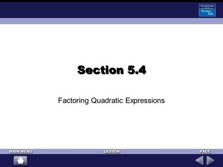 Factoring Quadratic Expressions