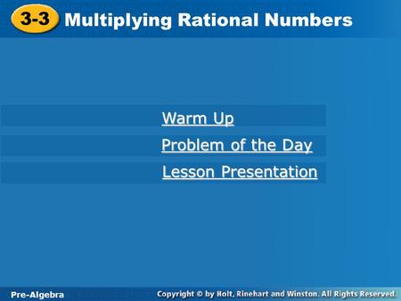 Multiplying Rational Numbers