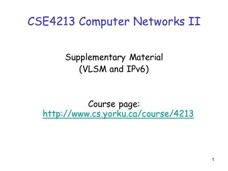 CSE4213 Computer Networks II