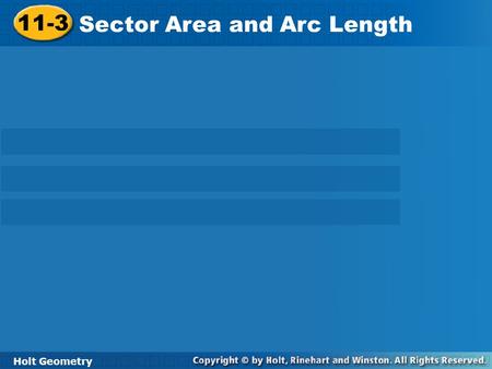 Sector Area and Arc Length