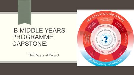 IB MIDDLE YEARS PROGRAMME CAPSTONE: The Personal Project.