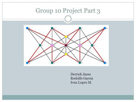 Group 10 Project Part 3 Derrick Jasso Rodolfo Garcia Ivan Lopez M.