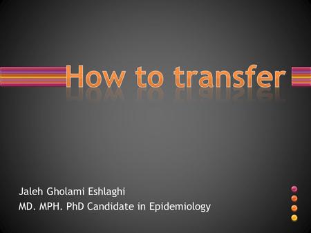 Jaleh Gholami Eshlaghi MD. MPH. PhD Candidate in Epidemiology.