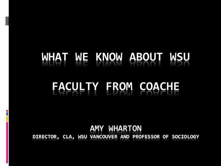 WSU SAMPLE  All full-time tenured and tenure-track faculty  All campuses  Response rate: 57.6 % (N=603)  At least 50 % response rate in all colleges.