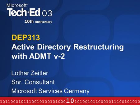 DEP313 Active Directory Restructuring with ADMT v-2