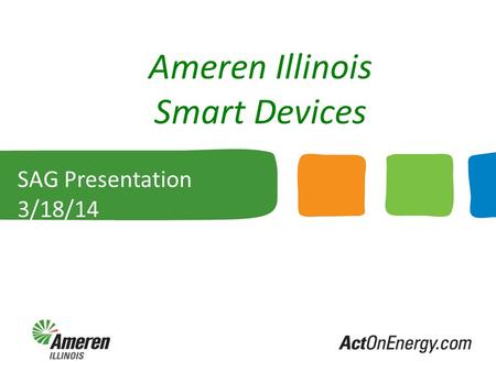 SAG Presentation 3/18/14 Ameren Illinois Smart Devices.