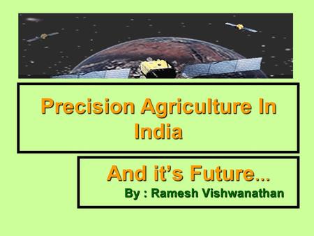 Precision Agriculture In India