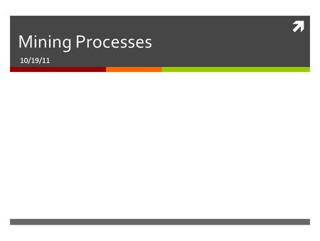  Mining Processes 10/19/11. Review of Geology Terms  Geology and Geologic processes  Catastrophic events: Volcanoes, Earthquakes,Tsunamis  Plate Tectonics.