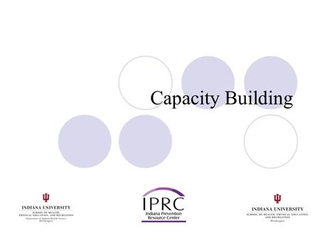 Capacity Building. Good Capacity Building is a Key Part of Sustainability Capacity building is purposeful. It brings the right people to the table. Shows.