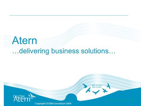 Copyright DSDM Consortium 2009 Atern …delivering business solutions…