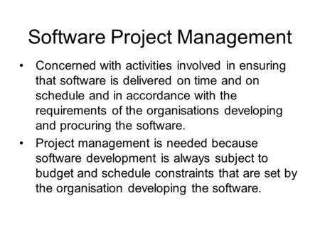 Software Project Management