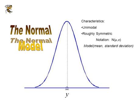 Characteristics: Unimodal Roughly Symmetric Notation: N( ,  ) Model(mean, standard deviation)