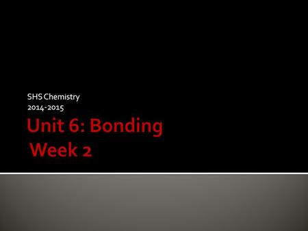 SHS Chemistry 2014-2015. LEARNING TARGET I will be able to perform learning targets E1 and E2. WARM UP Copy today’s learning targets into your notes organizer.