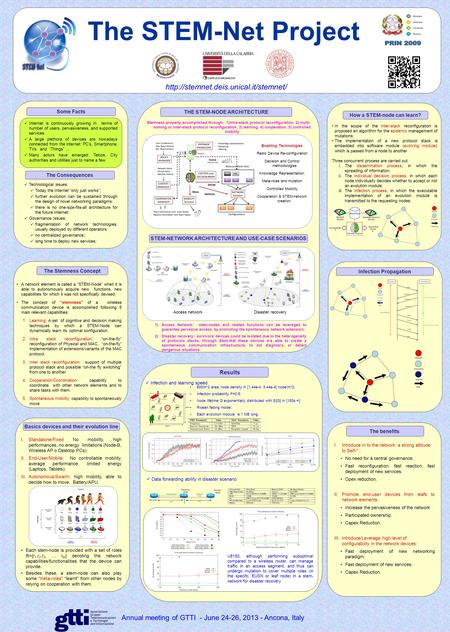 Annual meeting of GTTI - June 24-26, 2013 - Ancona, Italy The STEM-Net Project A network element is called a “STEM-Node” when it is able to autonomously.