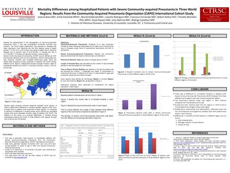 Mortality Differences among Hospitalized Patients with Severe Community-acquired Pneumonia in Three World Regions: Results from the Community-Acquired.