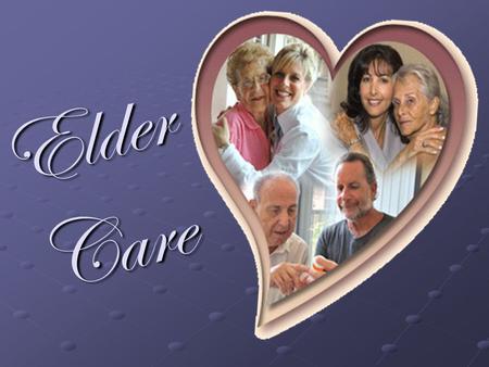 E l d e r C a r e. Elder Care Examine current beliefs on aging Explore the changing demographics of elders and families in the 20 th Century Describe.