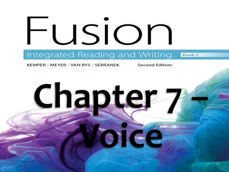 Chapter 7 – Voice © 2016. Cengage Learning. All rights reserved.