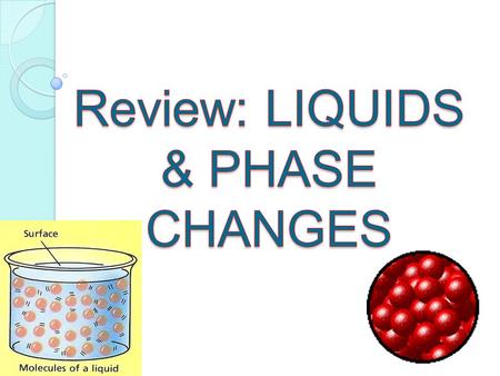 Phase Change: solid to liquid Melting water Most solids shrink in size when frozen. What substance is an exception and actually expands?