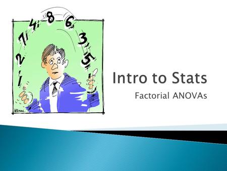 Factorial ANOVAs.  Factorial Analysis of Variance (ANOVA)  Allows you to enter multiple predictors and parcel out the variance in the outcome due to.