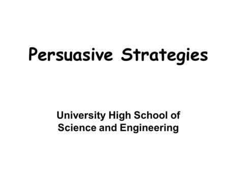 Persuasive Strategies