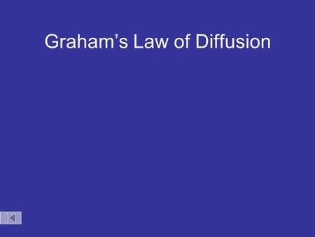 Graham’s Law of Diffusion Graham’s Law KE = ½mv 2 Speed of diffusion/effusion –Kinetic energy is determined by the temperature of the gas. –At the same.