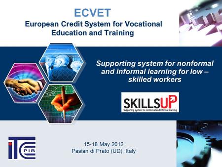 European Credit System for Vocational Education and Training ECVET European Credit System for Vocational Education and Training Supporting system for nonformal.