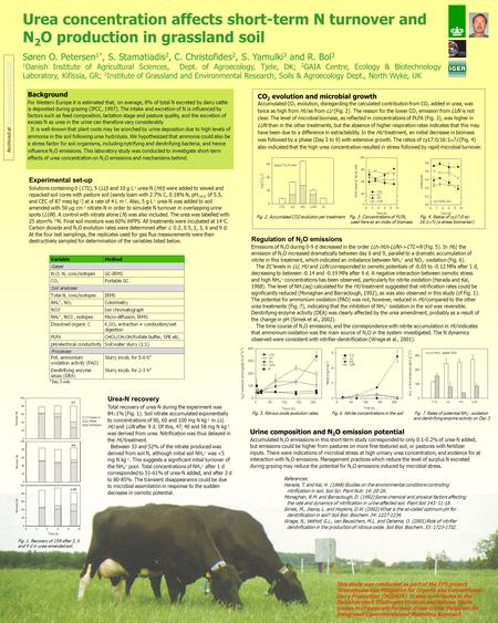 Urea concentration affects short-term N turnover and N 2 O production in grassland soil Søren O. Petersen 1*, S. Stamatiadis 2, C. Christofides 2, S. Yamulki.