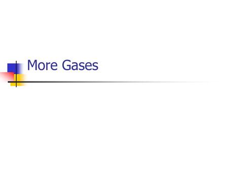 More Gases. Partial Pressures The total pressure of a sample of gas mixture is made up of the pressures of each individual gas If all students pushed.