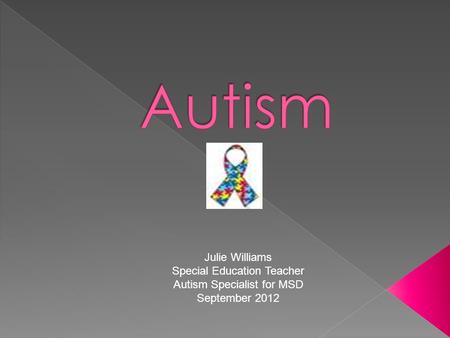 Julie Williams Special Education Teacher Autism Specialist for MSD September 2012.