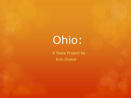 Ohio: A State Project by Erin Dostal. Ohio State Map.