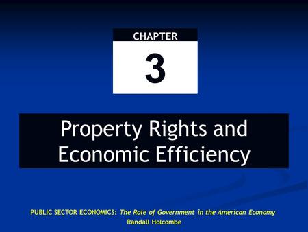 Property Rights Set of rights to engage in specific activities