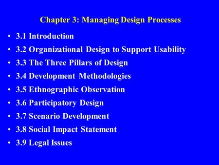 Chapter 3: Managing Design Processes