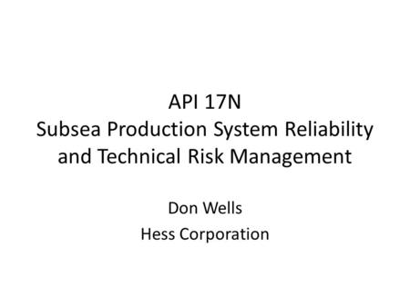 Don Wells Hess Corporation