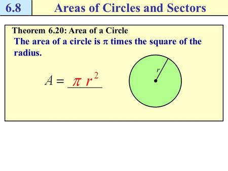 Areas of Circles and Sectors