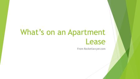 What’s on an Apartment Lease From Rocketlawyer.com.