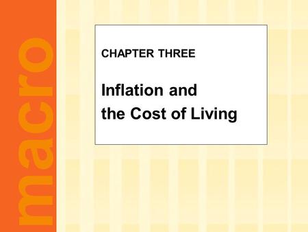 Macro CHAPTER THREE Inflation and the Cost of Living.