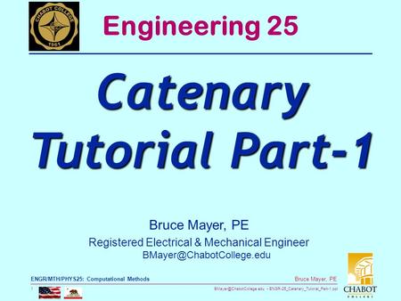 Catenary Tutorial Part-1